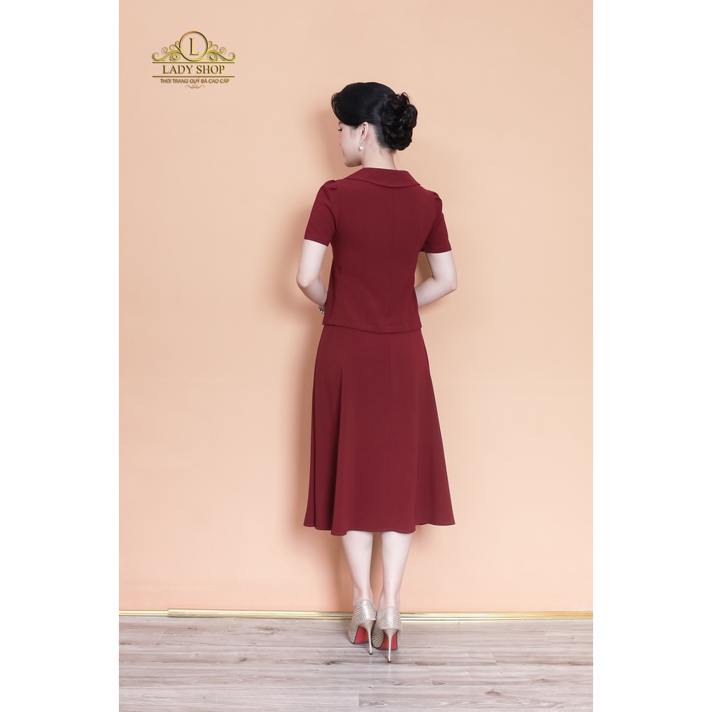 Set áo cổ sen chân váy xòe Ladyshop thời trang trung niên cao cấp TK951