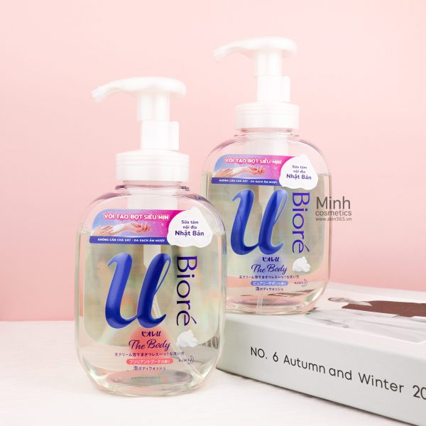 Bọt tắm siêu mịn bioré u the body – thanh lọc thuần khiết , Hương hoa rạng rỡ 540ml