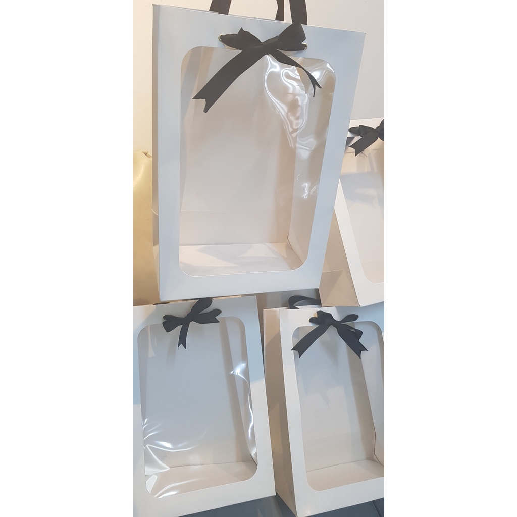 TÚI GIẤY NỬA KÍNH ĐỰNG HOA SIZE 25x36x12 MUA TỪ 5 CÁI TRỞ LÊN