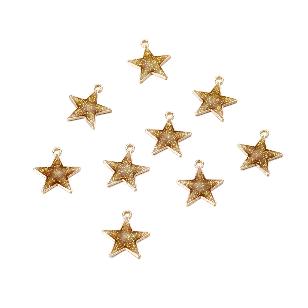 Bộ 10 mặt dây chuyền vòng tay St.kunkka hình ngôi sao nhỏ bằng hợp kim nhiều màu sắc