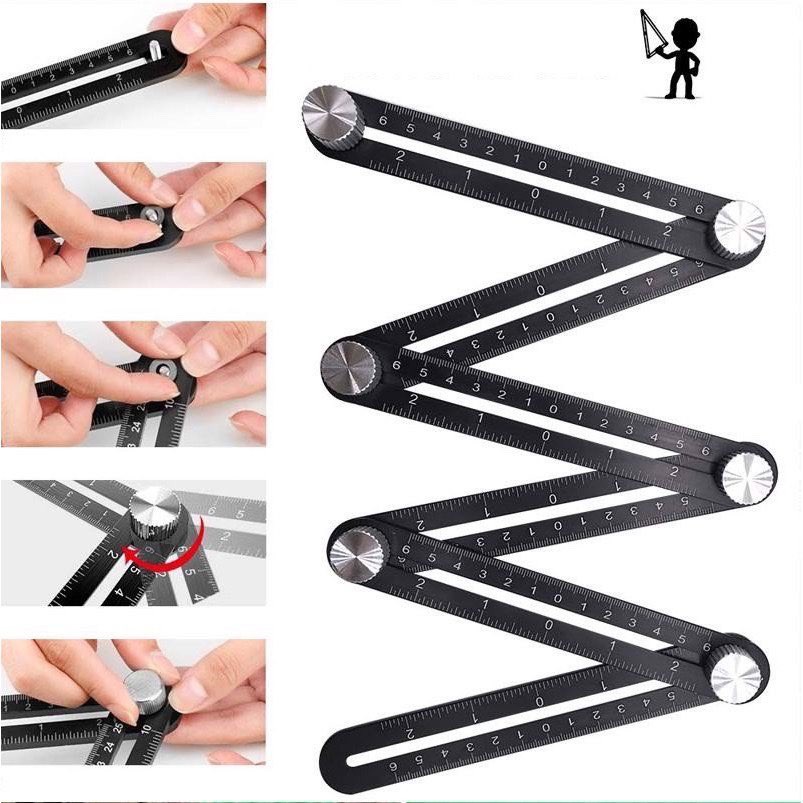 Thước Đo Góc Gấp Có Lỗ Định Vị Đa Năng Khoét Lỗ Gạch 6 đoạn loại to