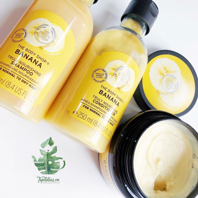 Gội xả ủ chuối The Body Shop Banana Truly Nourishing phục hồi tóc hư tổn, nuôi dưỡng tóc bóng mềm, bồng bềnh | BigBuy360 - bigbuy360.vn