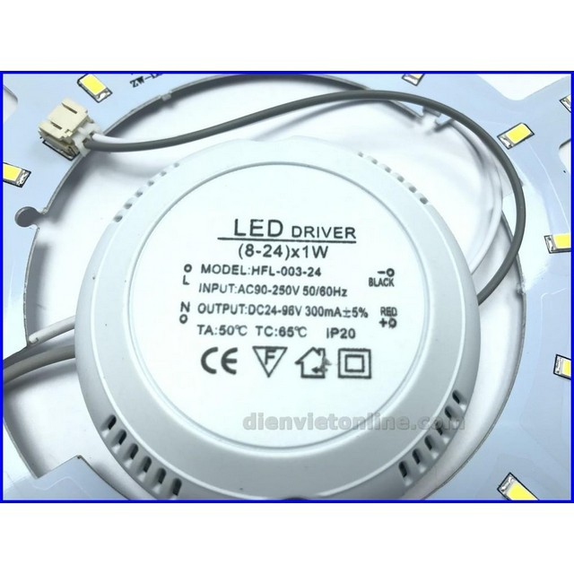 Đèn Led vòng siêu sáng 12W (16cm)( Ánh sáng vàng ) - Điện Việt