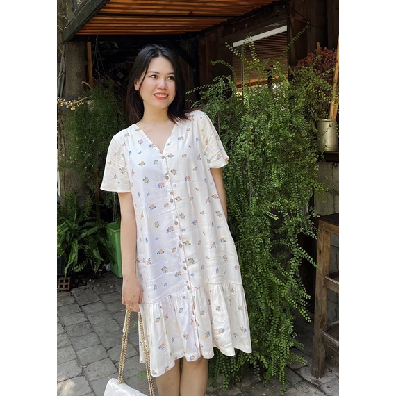 Đầm suông đuôi cá hoa nhí