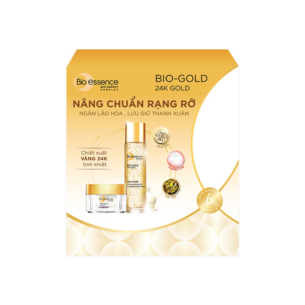 Hộp Quà Bio-essence Kem Dưỡng Ban Đêm Bio-Essence Bio-Gold 40gr và Nước Dưỡng Bio Gold 30ml | BigBuy360 - bigbuy360.vn