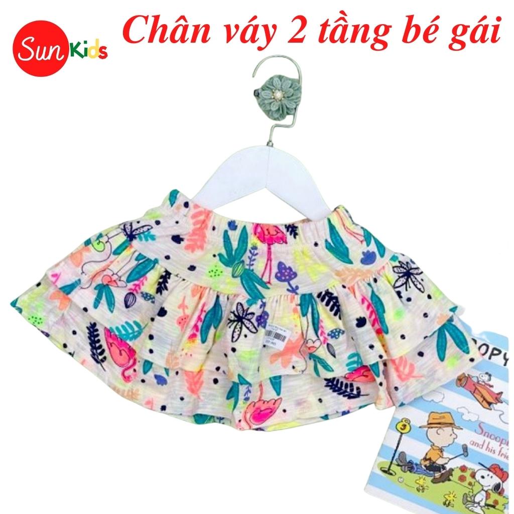 Chân váy cho bé, đầm bé gái 2 tầng, chất cotton, có quần đùi trong, size 1-5 - SUNKIDS