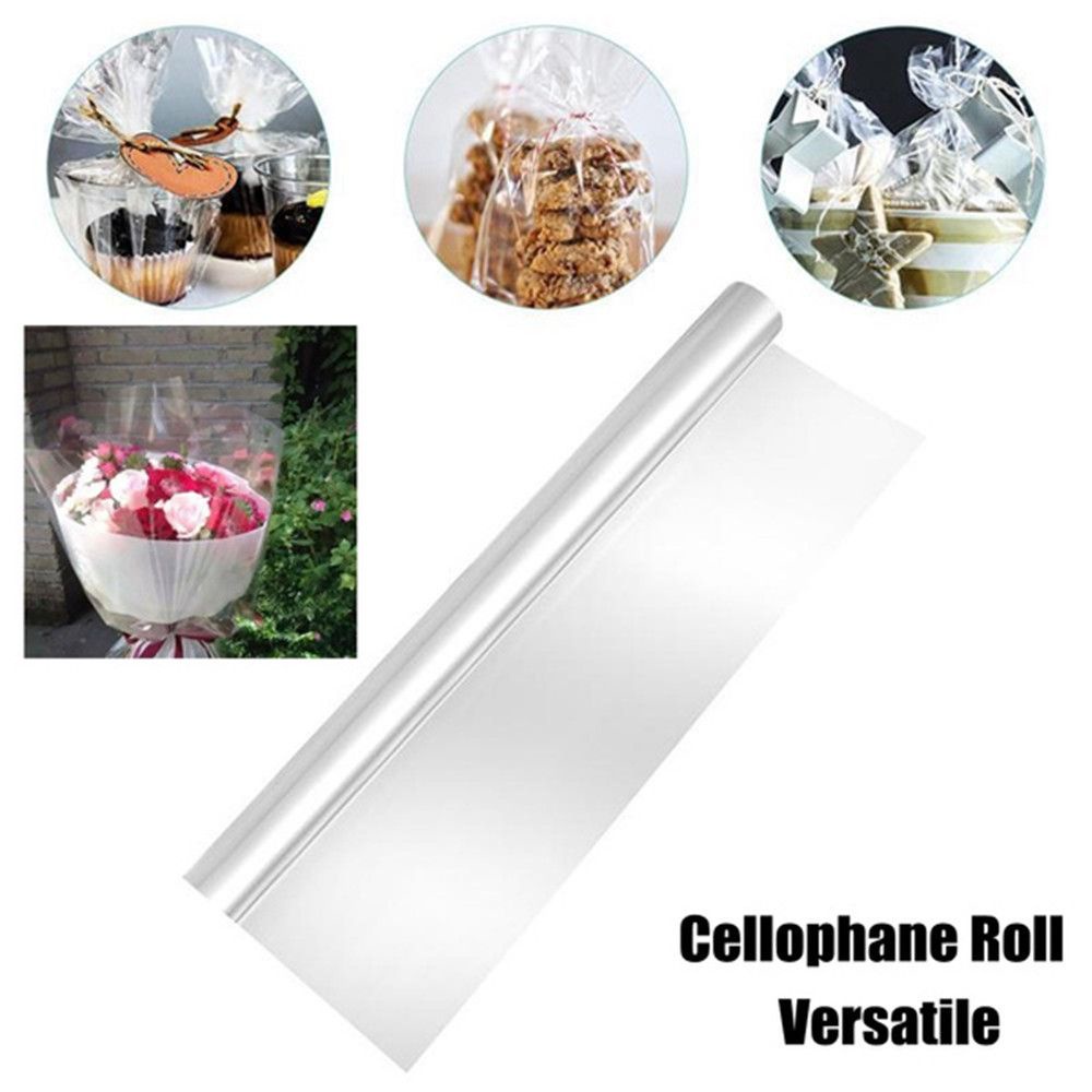Cuộn giấy bọc giấy bóng kính trong suốt dùng để gói hoa/quà thủ công DIY 40x3000cm