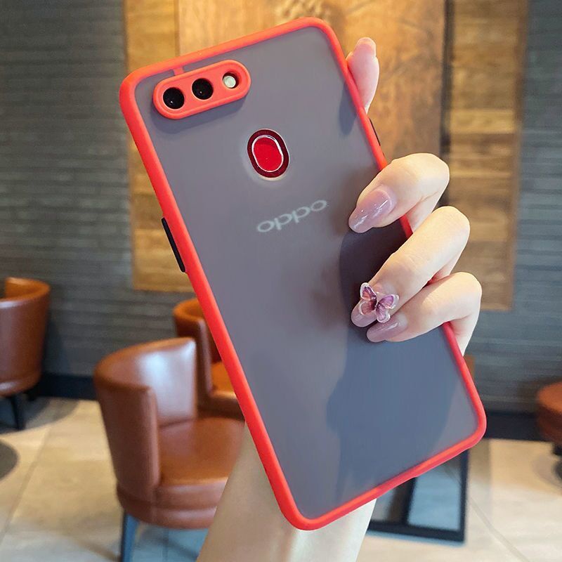 Ốp điện thoại cứng mặt nhám trong suốt chống sốc dành cho OPPO A12 A12e R9S A5S A3S A5 A9 A91 F9 F11 Pro F15 5G 4G