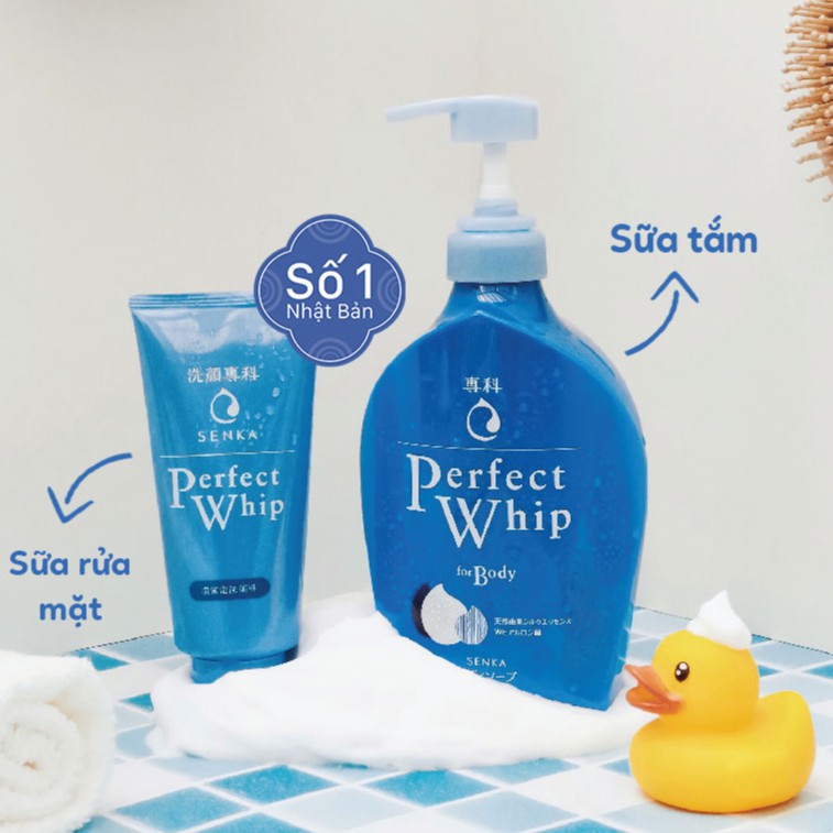 Hộp Quà Senka Sữa Tắm Dưỡng Ẩm Senka Perfect 500ml & Sữa Rửa Mặt Senka Perfect Whip 120g