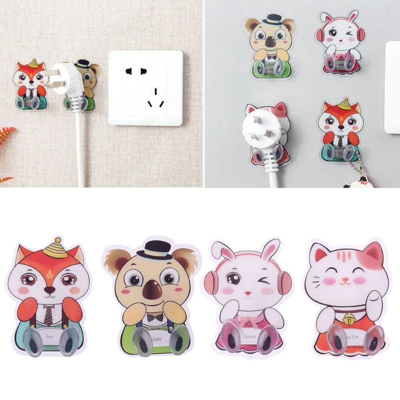 Móc Treo Phích Cắm Dán Tường Đa Năng Hình Hoạt Hình