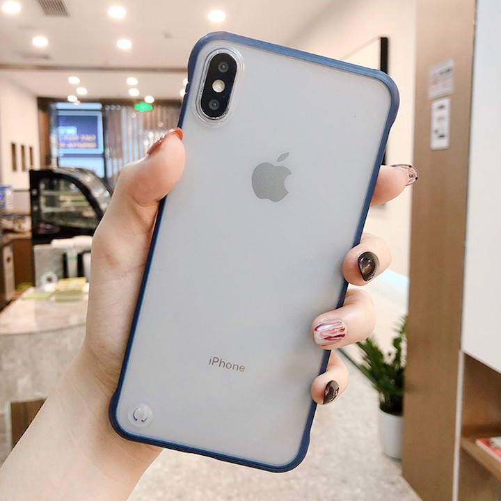 Ốp lưng iphone cao cấp viền màu dẻo lưng trong ốp iphone 6 plus 6s 7 8 x xr xs max n54