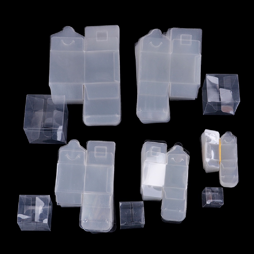 Set 50 Túi Nhựa pvc Trong Suốt Hình Vuông Đựng Kẹo / Socola Cho Tiệc Cưới