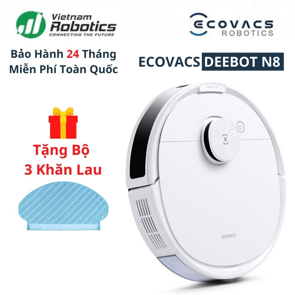 Robot hút bụi lau nhà Ecovacs Deebot N8 - Lực Hút Max 2300Pa - Bản Quốc Tế - Sử Dụng Tiếng Việt - Bảo Hành 24 Tháng