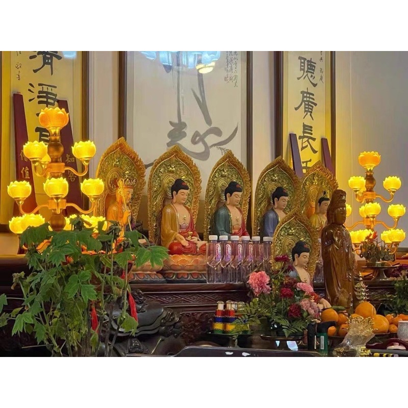 CÂY ĐÈN LED HOA SEN LƯU LY THỜ CÚNG TRANG TRÍ