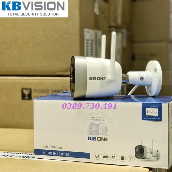 Camera IP WiFi Ngoài Trời  2.0Mp KBOne KN-B23RL (KN-2003WN.PIR), Hồng Ngoại 30m, Tích Hợp Cảnh Báo Bằng Đèn Cảnh Báo