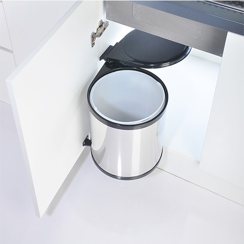 Thùng đựng rác inox tròn gắn cánh tủ bếp