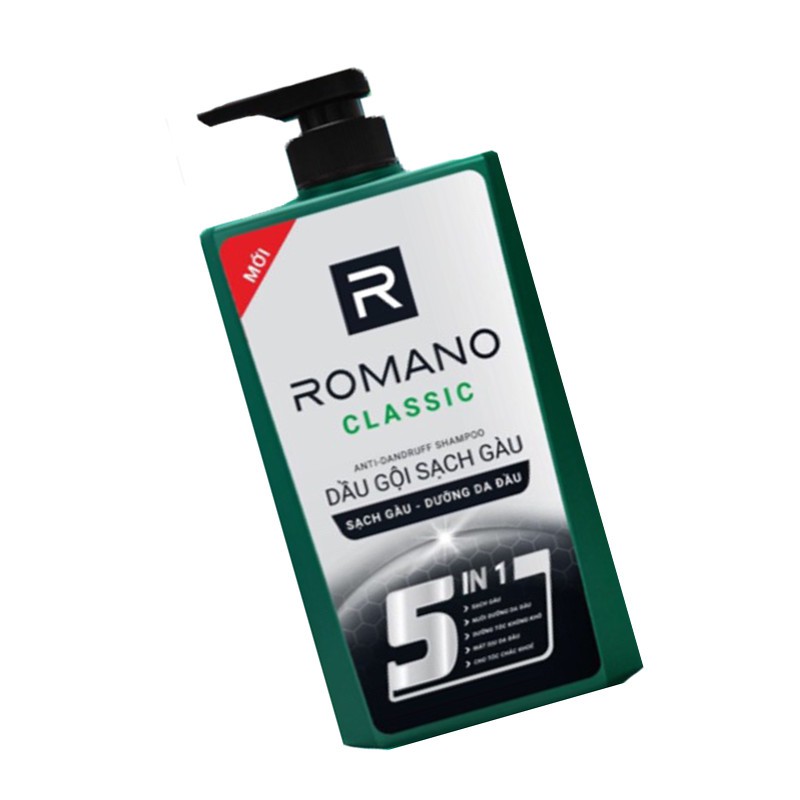 DẦU GỘI SẠCH GÀU DƯỠNG DA ĐẦU ROMANO  5 IN1 650G