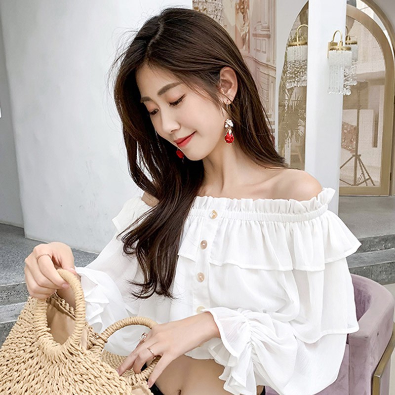 Khuyên tai dài hình hoa hồng đỏ thời trang sang trọng cho nữ