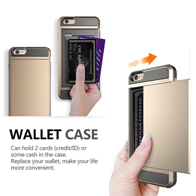 Ốp điện thoại silicon có ngăn để thẻ dành cho iphone 6 6s 7 8 plus x xr xs max