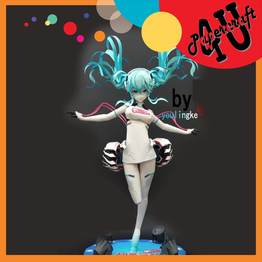 Mô hình giấy 3D  Hatsune Miku phiên bản Racing
