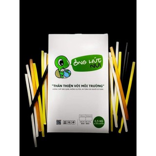 Ống hút bột gạo cao cấp Noodle Straw hộp giấy 500G (120 ống) ăn được, phân hủy sinh học, bảo vệ môi trường