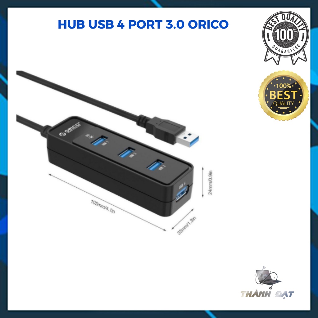 Bộ Chia USB 4 Cổng Orico W5P-U3 Chuẩn USB 3.0 ,2.0 Orico FL01 - HUB USB 4 Port - Hàng Chính Hãng