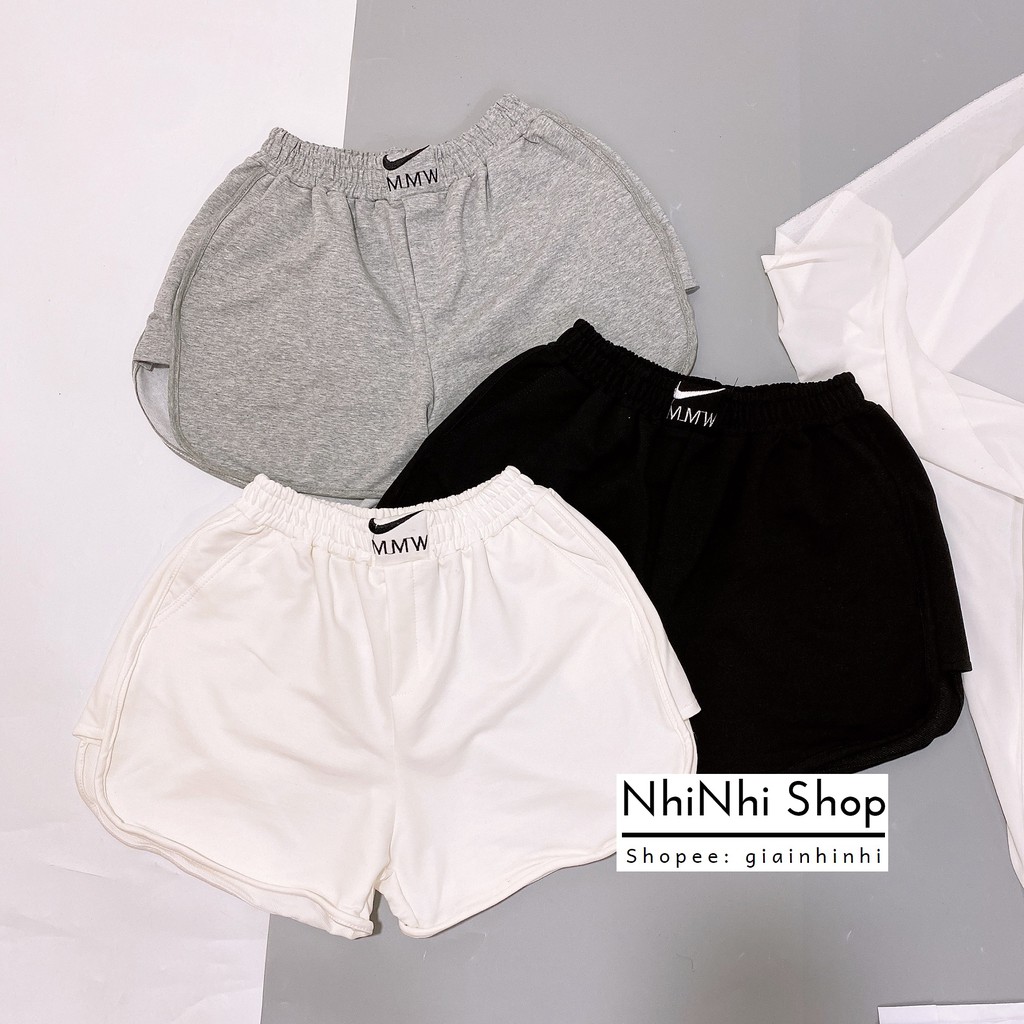 Quần đùi cotton da cá vát hai bên, Quần short nữ dáng thể thao QS5531 - NhiNhi Shop