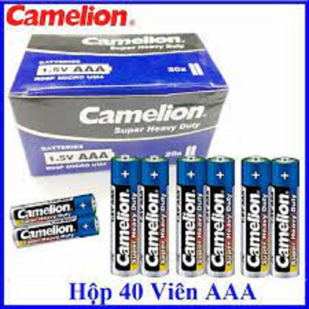 Hộp 40 viên Pin Tiểu AA (2A), AAA (3A) Camelion Super Heavy Duty Battery 1.5V DATE T10.2023