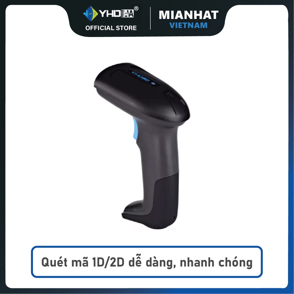 Máy đọc mã vạch có dây YHD 6200DS 2D, quét mã vạch Barcode 1D Qrcode 2D dùng dây trực tiếp trên Máy tính - Không đế