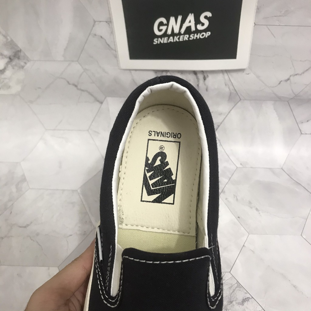 vans nam Giày lười đen vải cao cấp nam nữ đẹp giá rẻ kiểu dáng giày slip on