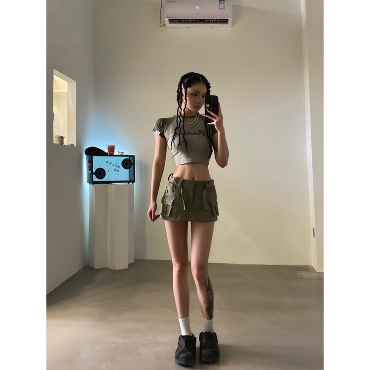 Váy Yếm Denim Eo Thấp Kiểu Retro Mỹ Thời Trang Mùa Hè Quyến Rũ Cho Nữ