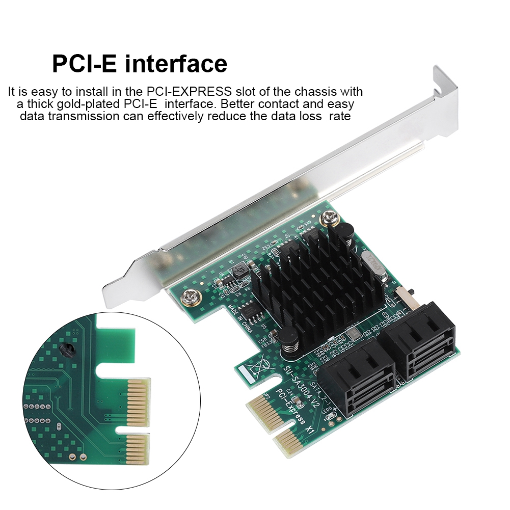 [Ready Stock]Card mở rộng 4 cổng PCIE sang SATA 3.0