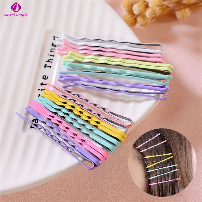 Set 10 kẹp tóc kim loại gợn sóng 5 màu dễ thương cho nữ