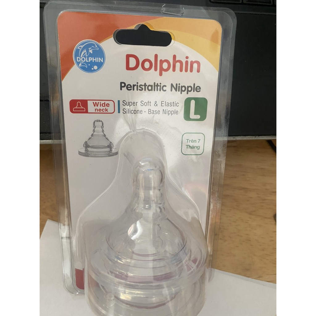 [ SIÊU MỀM] Núm vú Silicone cổ rộng Dolphin ( 2 cái/vĩ)