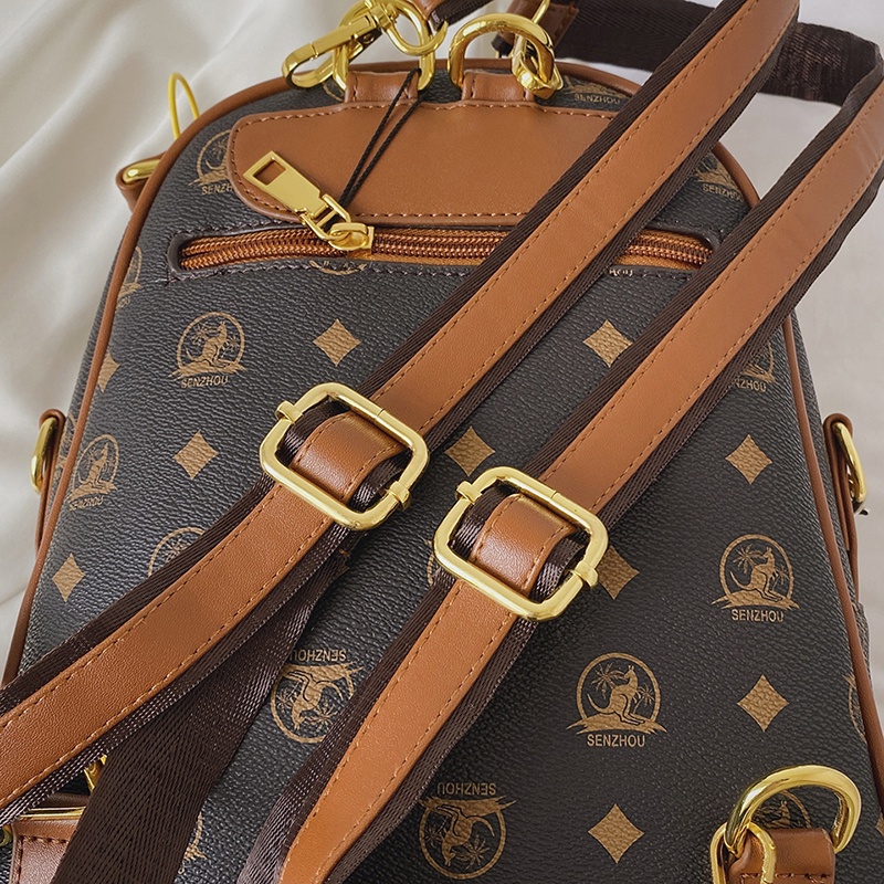 Ba Lô Da Mềm Cỡ Nhỏ In Họa Tiết Cá Tính Dễ Phối Đồ Thời Trang Cho Nữ