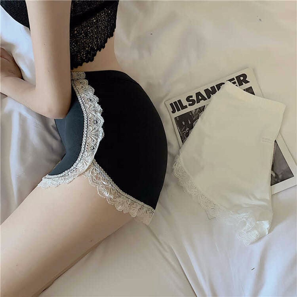 Quần Lót Boxer Lưng Vừa Co Giãn Bằng Polyester Phối Ren Nhiều Màu Thời Trang Mùa Hè Cho Nữ