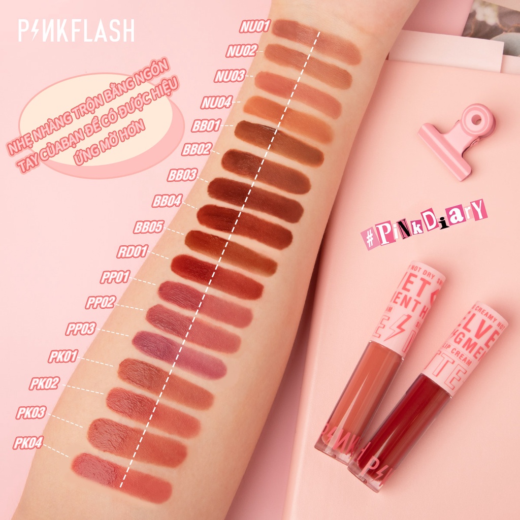 Bộ 7 mỹ phẩm trang điểm PINKFLASH gồm 6 son môi + 1 phấn mắt 200g | BigBuy360 - bigbuy360.vn