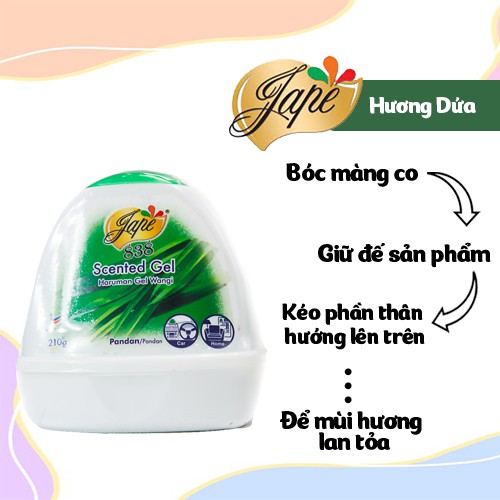 Sáp Thơm Khử Mùi Jape 838 Thơm Lâu Mùi Nhẹ Nhàng Tự Nhiên - Hương Dứa - 210g