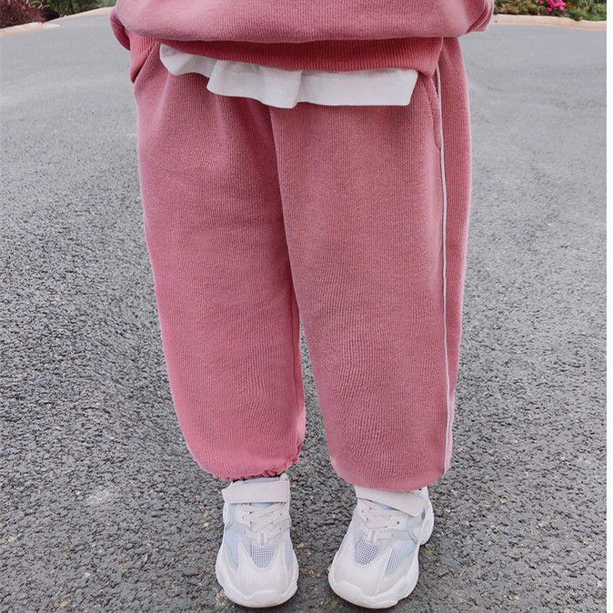 Bộ Áo Sweater Phối Quần Dài Giả Hai Lớp Dáng Rộng Thời Trang Xuân Thu Mới Cho Bé Gái