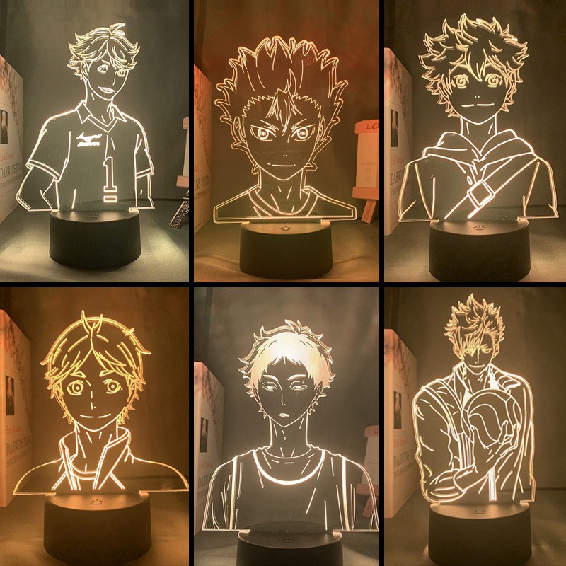 Đèn ngủ LED 3d 7 màu hình Anime Haikyuu