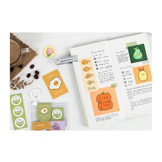 Gói sticker emoji dễ thương đựng trong túi zip xinh xắn