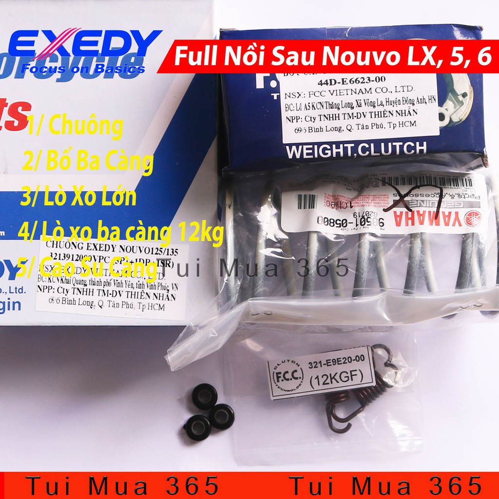 Full Bộ Nồi Sau Độ Xe Tay Ga Yamaha Nouvo LX, Nouvo 5, Nouvo 6 Exedy Japan