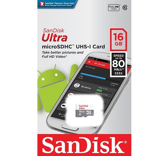 Thẻ Nhớ 16GB Sandisk MicroSD Ultra - Bảo hành 5 năm | BigBuy360 - bigbuy360.vn