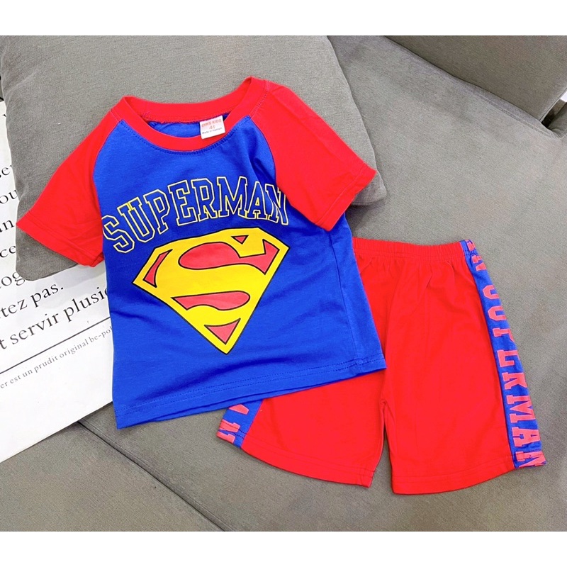 Bộ ngắn tay bé trai thun cotton 4 chiều mềm đẹp in hình siêu cá tính - Bộ quần áo bé trai - pikakids