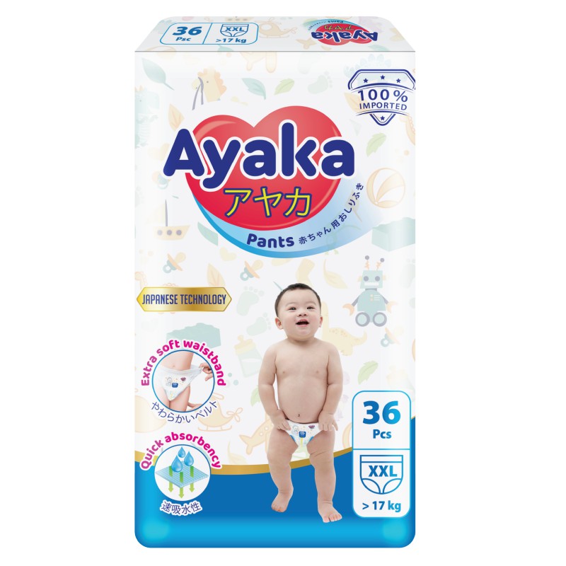 Thùng 4 gói Tã quần trẻ em AYAKA XXL36x4 36 miếng/gói dành cho bé &gt;17kg - Thương Hiệu AYAKA - YOOSOO MALL