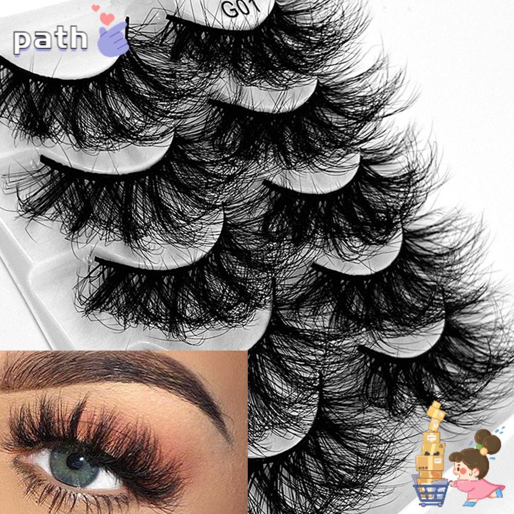 ♪Con đường♪ Set 5 Cặp Lông Mi Giả 8D Dài Dày Bằng Lông Chồn SKONHED Cho Nữ