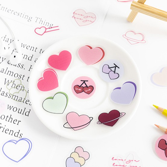 &lt;Ảnh Thật Shop Chụp&gt; Set 40 Miếng Sticker Hình Dán Xinh Xắn Trang Trí Sổ Tay Mohamm Điện Thoại Vở Khay Đựng Bút M028