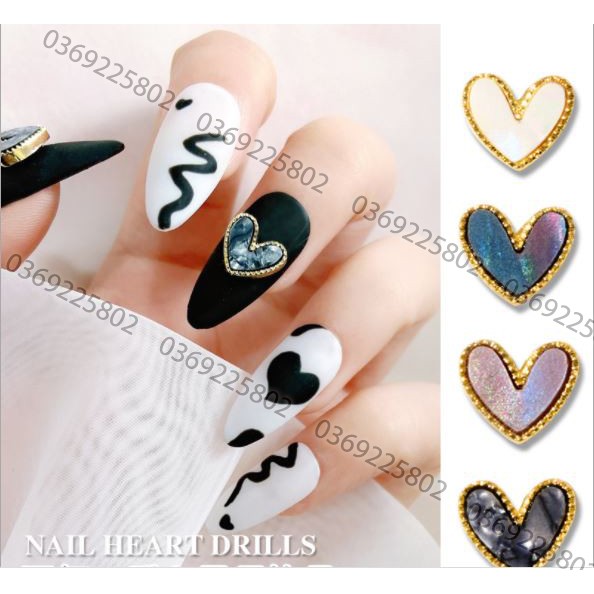 Charm tim Unicorn trang trí móng làm nail