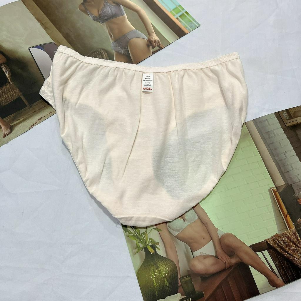Quần lót nữ cotton cao cấp trơn Angel dạng lưng nhỏ mềm mại thấm hút mồ hôi thiết kế đơn giản size từ 40kg-60kg