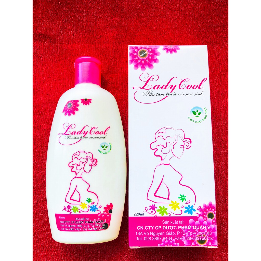 Sữa tắm trước và sau sinh Lady Cool dung tích 220ml (hàng công ty đã được kiểm nghiệm an toàn)